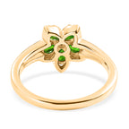 Luxuriant - Natural Chrome Diopside & Lab Grown Diamond (SI/G-H) Floral Ring in Yellow Gold Plated Sterling Silver 0.80 Ct._8618299_4