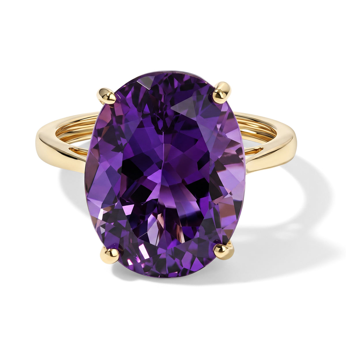 Biggest Carat Weight Ring - 9K Yellow Gold AAA Natural Moroccan Amethyst Solitaire Ring 9.06 Ct. 8618349 0