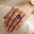 9K Yellow Gold AAA Moroccan Amethyst Solitaire Ring 9.06 Ct._8618349_2