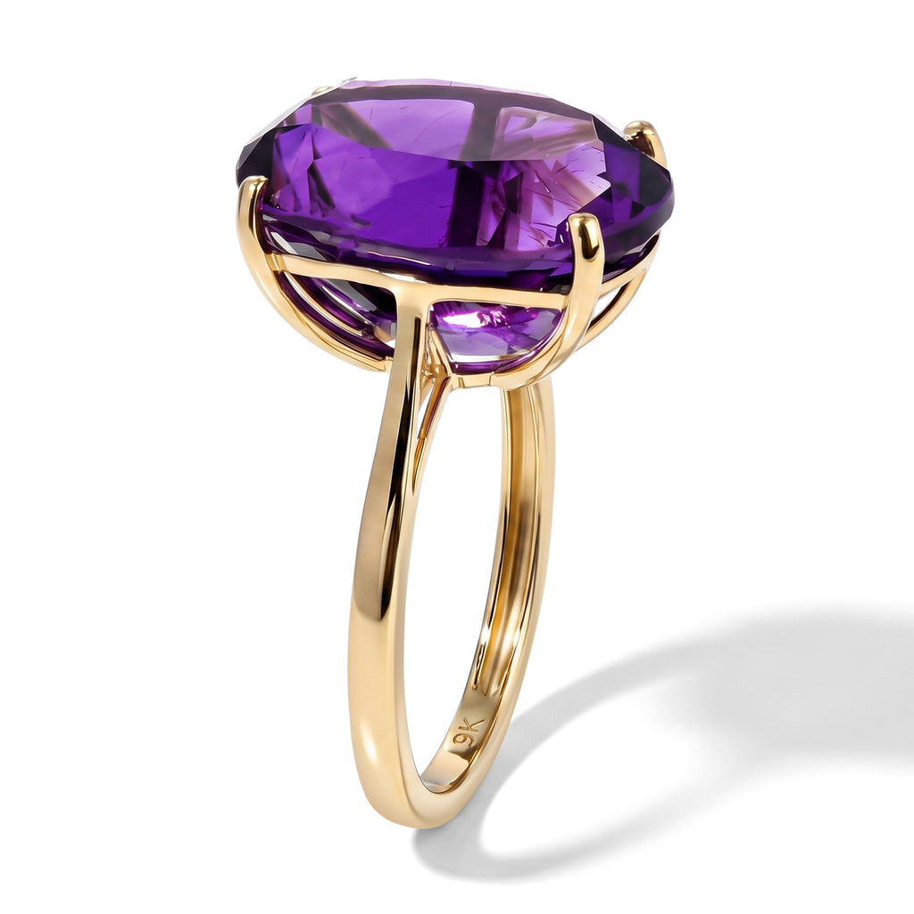 9K Yellow Gold AAA Moroccan Amethyst Solitaire Ring 9.06 Ct._8618349_3