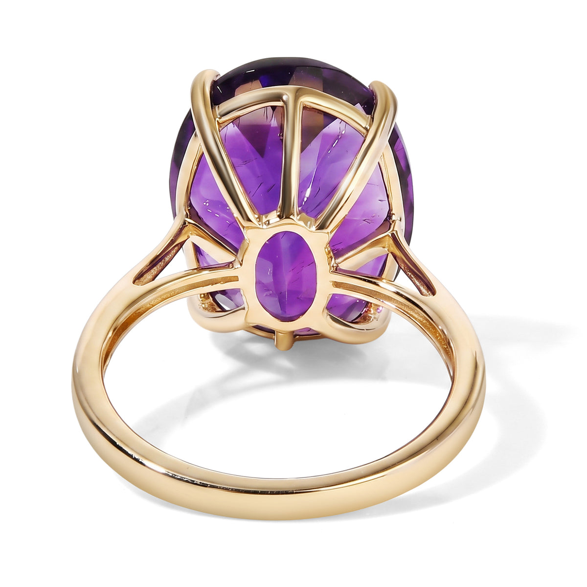 Biggest Carat Weight Ring - 9K Yellow Gold AAA Natural Moroccan Amethyst Solitaire Ring 9.06 Ct. 8618349 5