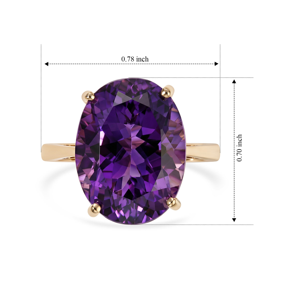 Biggest Carat Weight Ring - 9K Yellow Gold AAA Natural Moroccan Amethyst Solitaire Ring 9.06 Ct. 8618349 6