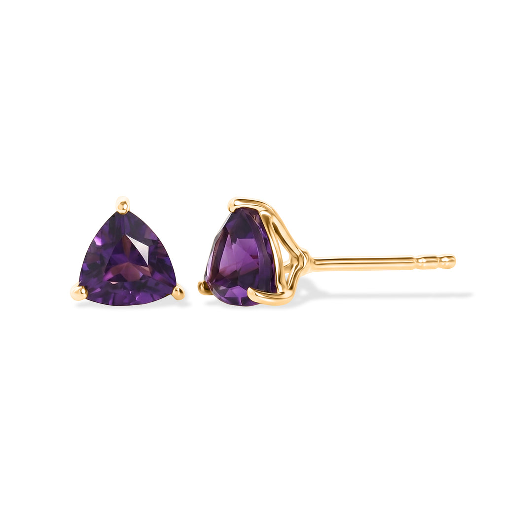 Moroccan Amethyst Dangling Earring with Push Back in Yellow Gold Plated Sterling Silver 1.40 Ct._8618358