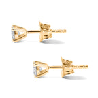 Luxuriant - 9K Yellow Gold SGL Certified Lab Grown Diamond (VS/E-F) Solitaire Stud Earring with Push Post 0.50 Ct_8618408_4