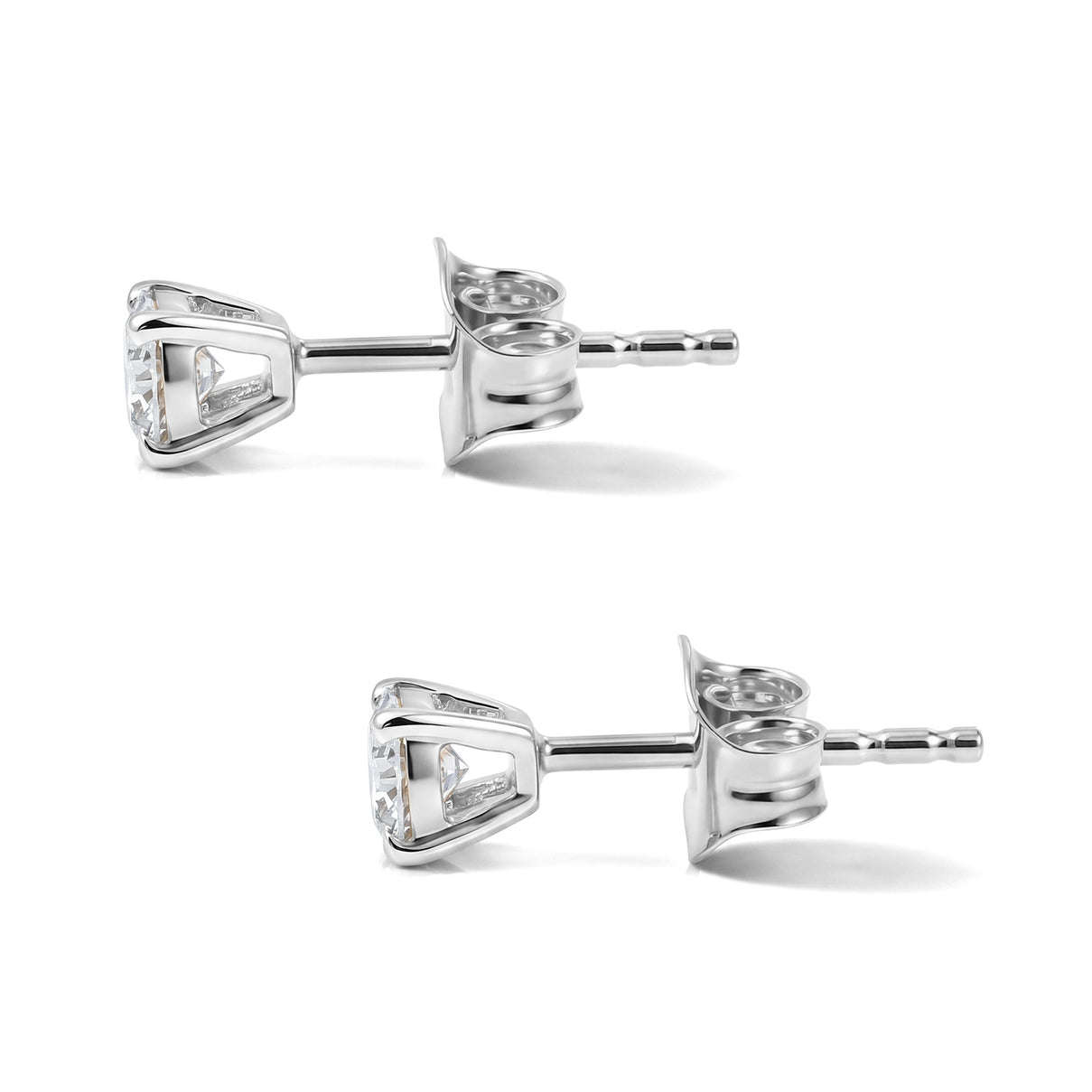 Luxuriant - 9K White Gold SGL Certified Lab Grown Diamond (VS-E-F) Solitaire Stud Earring with Push Post 0.50 Ct. 8618464 5