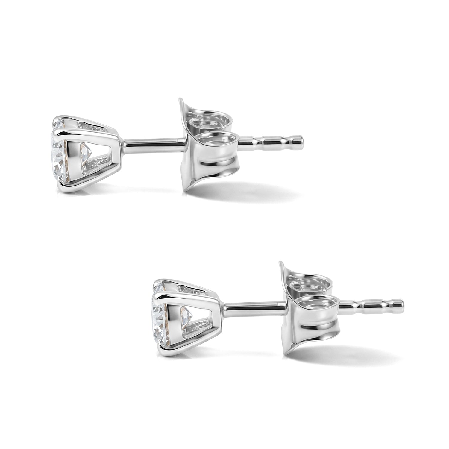 Luxuriant - 9K White Gold SGL Certified Lab Grown Diamond (VS-E-F) Solitaire Stud Earring with Push Post 0.50 Ct. 8618464 5