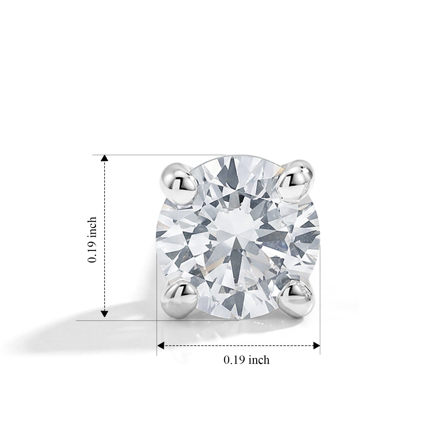 Luxuriant - 9K White Gold SGL Certified Lab Grown Diamond (VS-E-F) Solitaire Stud Earring with Push Post 0.50 Ct. 8618464 6