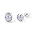 Silver Grey Fresh Water Pearl Stud Ball Earring with Push Back 2.50 Ct._8618487