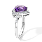 D'Joy - Natural Moroccan Amethyst & White Zircon Halo Ring in Platinum Overlay Sterling Silver 2.84 Ct._8618496_3