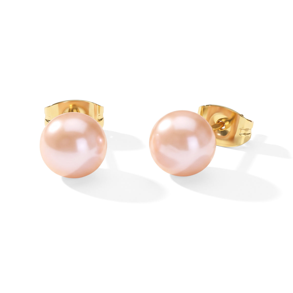 Biggest Pearl Deal 2026- High Luster Peach Fresh Water Pearl Stud Ball Earring with Push Back 8618624 0