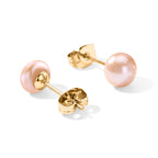 Peach Fresh Water Pearl Beads Earring Pure White Stainless Steel  2.500  Ct._8618624_3