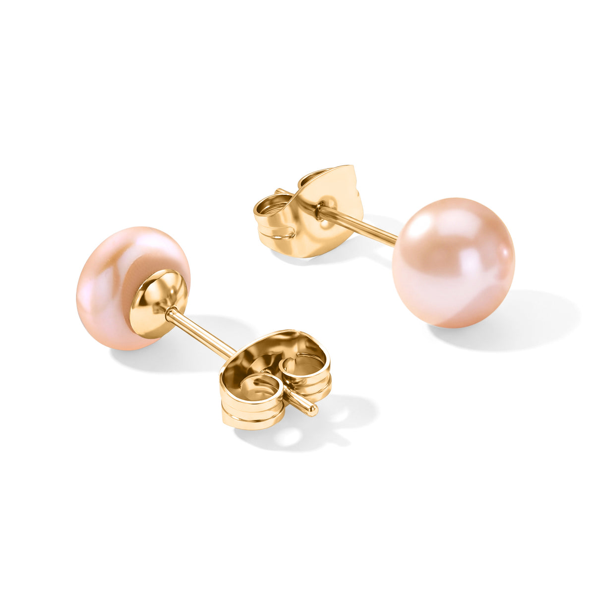 Biggest Pearl Deal 2026- High Luster Peach Fresh Water Pearl Stud Ball Earring with Push Back 8618624 3