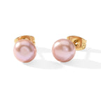 Purple Fresh Water Pearl Beads Earring Pure White Stainless Steel  2.500  Ct._8618625