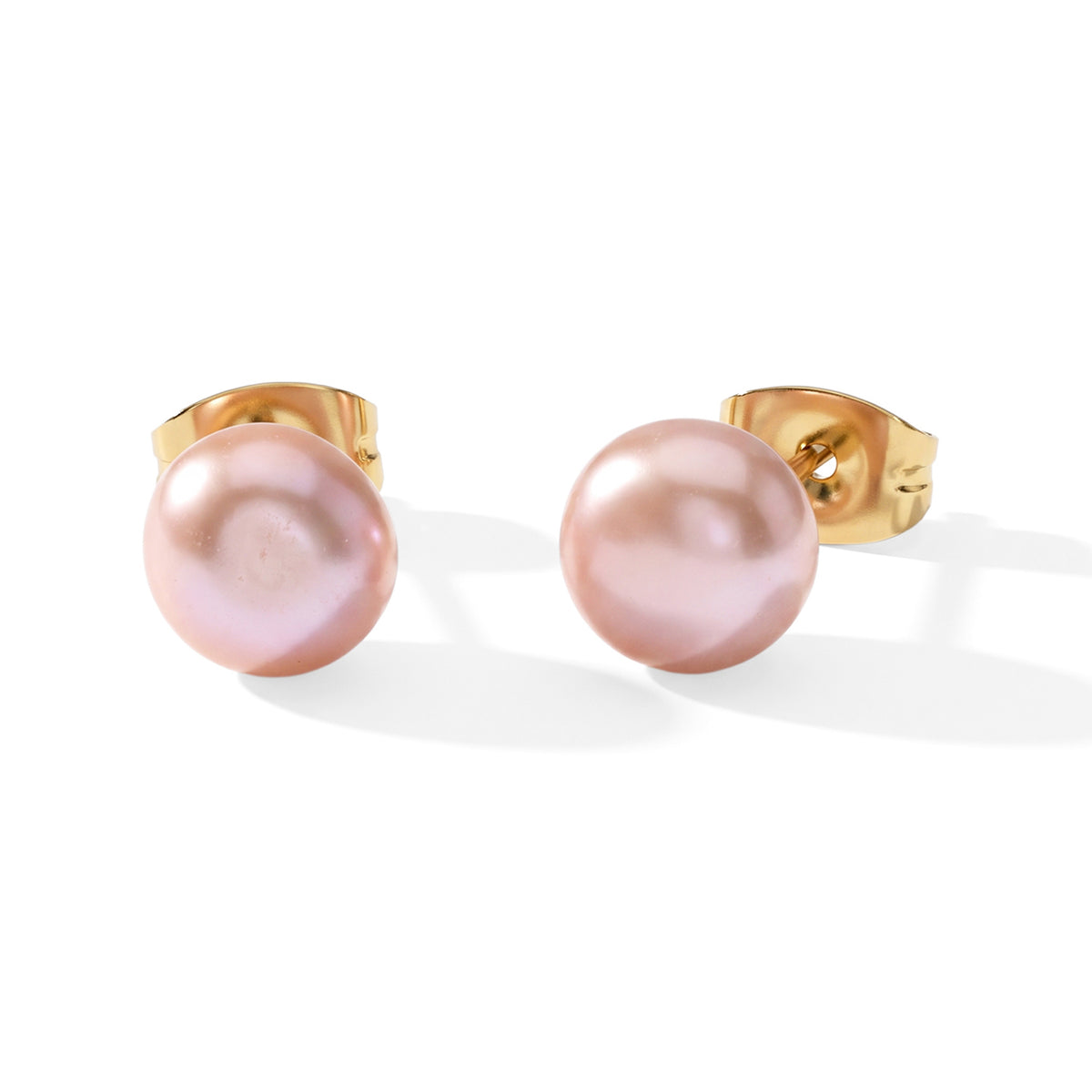 Purple Fresh Water Pearl Stud Ball Earring with Push Back 8618625 0