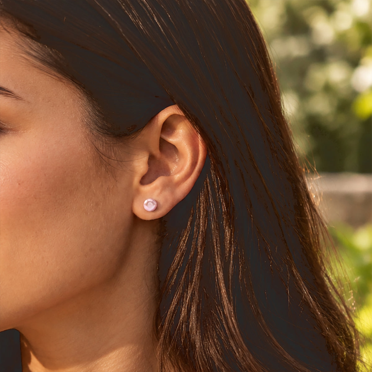 Purple Fresh Water Pearl Stud Ball Earring with Push Back 8618625 2