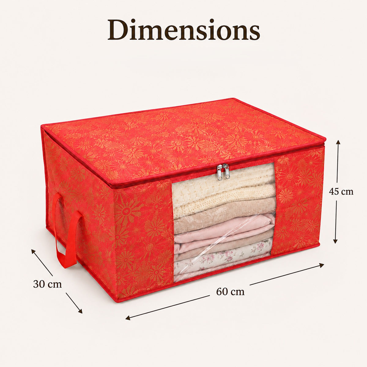 Set of 3 Foldable Non-Woven Fabric Printed Storage Organisers - Pink 8618692 5
