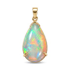 COLLECTORS EDITION - 9K Yellow Gold AAA Ethiopian Opal Solitaire Pendant 10.33 Ct._8618789