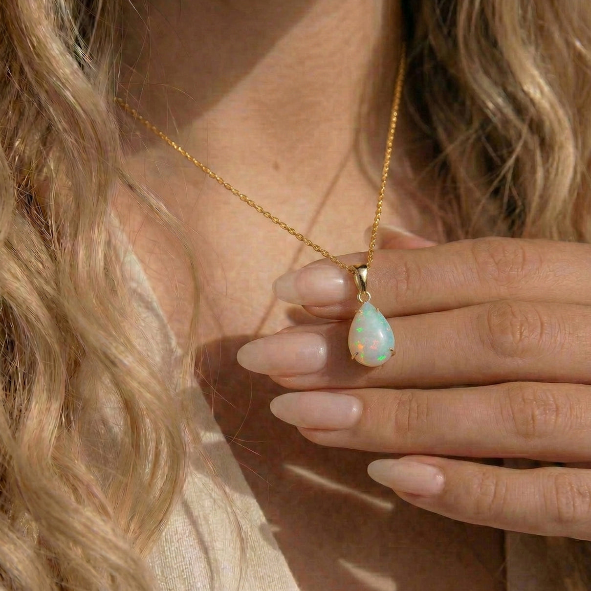 COLLECTORS EDITION - 9K Yellow Gold AAA Ethiopian Opal Solitaire Pendant 10.33 Ct. V32512573 2