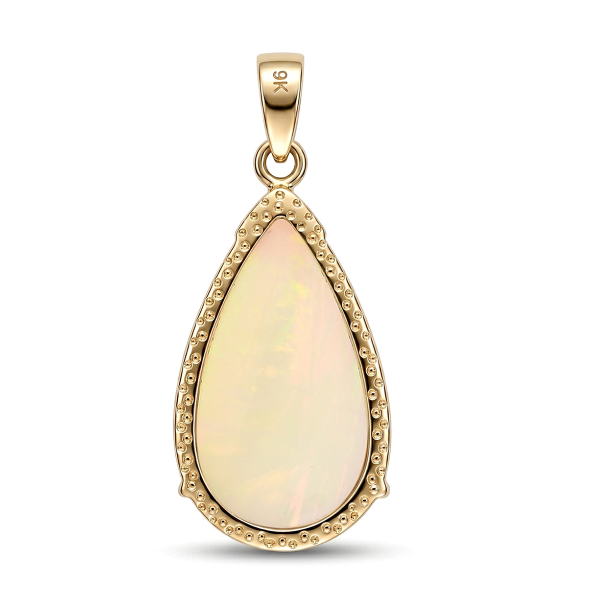 COLLECTORS EDITION - 9K Yellow Gold AAA Ethiopian Opal Solitaire Pendant 10.33 Ct. V32512573 6