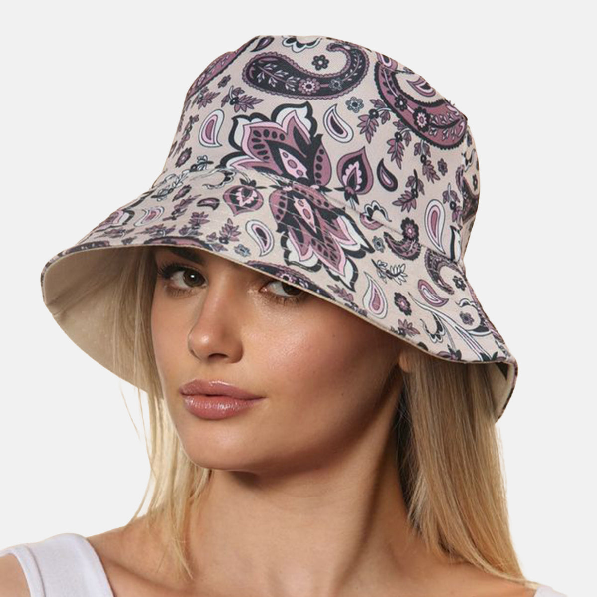 ProHike Ladies Paisley Print Bucket Hat (56cm) - Stone V32521205 0