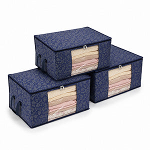 Printed Storage Box (Size 60x30x45 cm) - Navy Blue 8618824 0