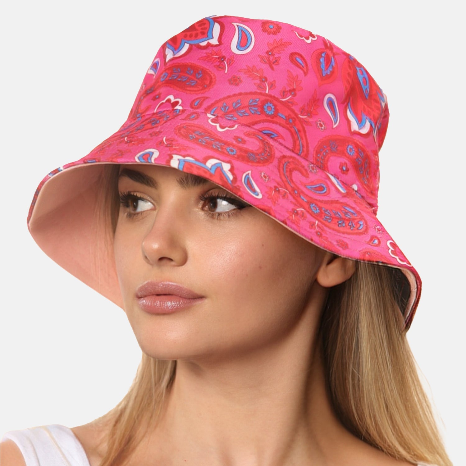 ProHike Ladies Paisley Print Bucket Hat (56cm) - Pink V32521017 0