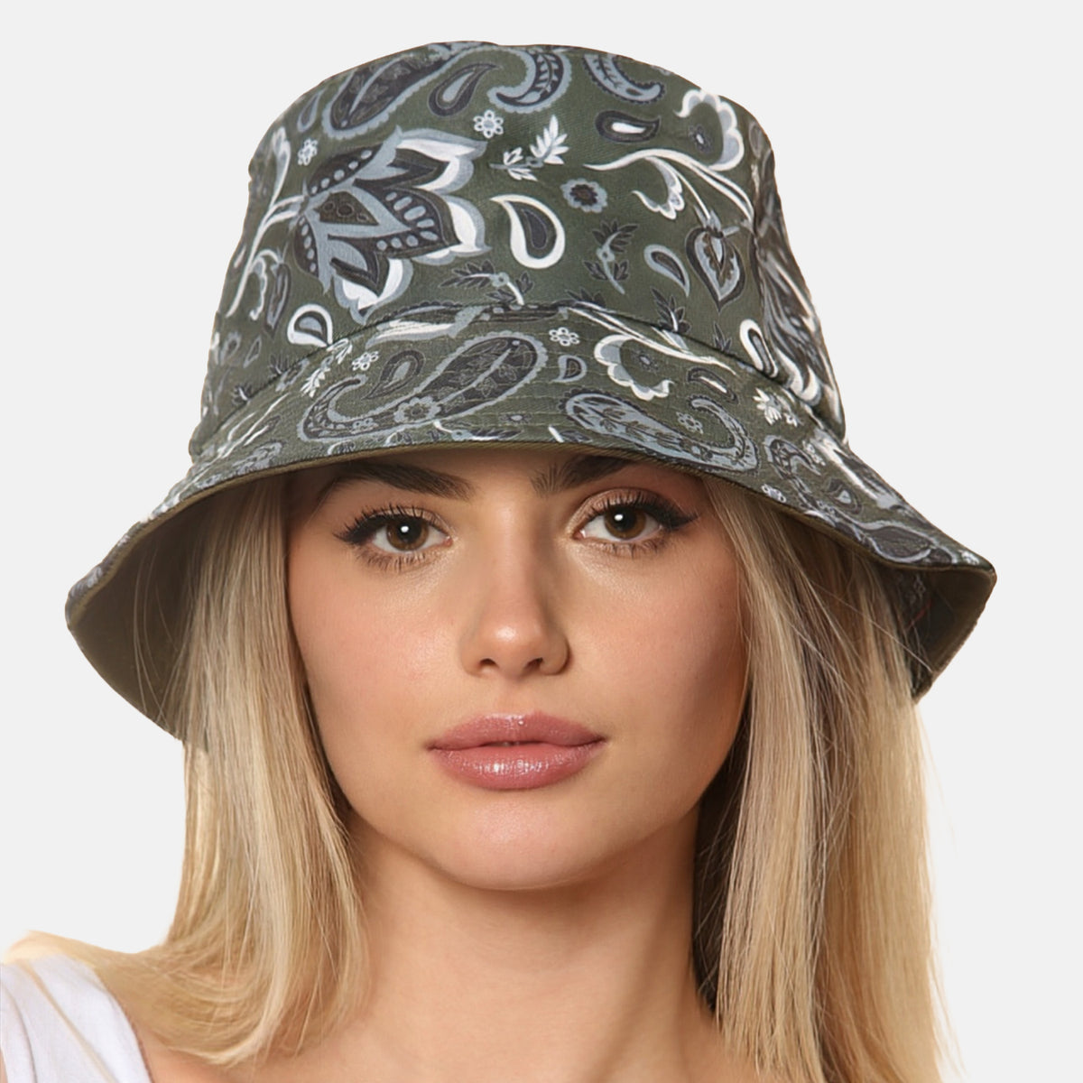 ProHike Ladies Paisley Print Bucket Hat (56cm) - Khaki V32521355 0