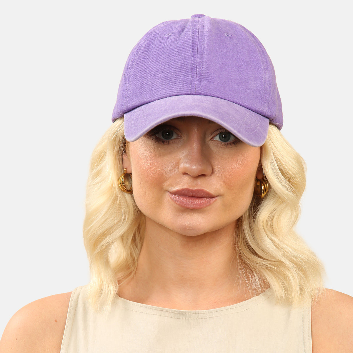 Ladies Fashion Mix Washed Twill Baseball Cap (56cm) - Lavender V32514336 0