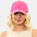 Ladies Fashion Mix Washed Twill Baseball Cap (56cm) - Fuschia_8618871