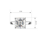 The Royal Asscher Collection - Moissanite Solitaire Ring in Rhodium Overlay Sterling Silver 5.40 Ct._8619004_5
