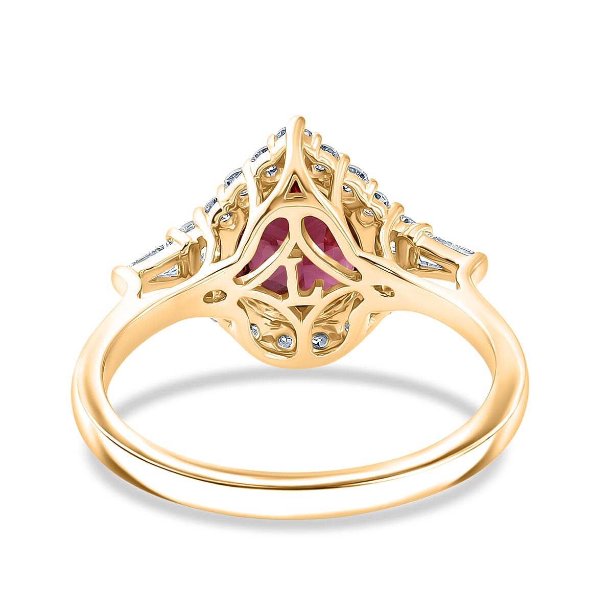 Certified and Appraised LUXURIANT AAA Colour Change Garnet, Lab Grown Diamond GH, SI Main Stone With Surrounding Stone Ring in 10K Yellow Gold, Gold Wt.2.45 Gms  2.430  Ct. 8619336 4