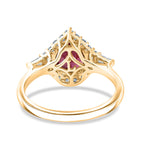 Luxuriant - 10K Yellow Gold AGI Certified AAA USAMBARA  Colour Change Garnet & Lab Grown Diamond (SI/G-H) Halo Ring 2.40 Ct._8619336_4