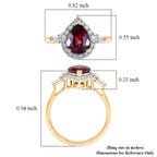 Luxuriant - 10K Yellow Gold AGI Certified AAA USAMBARA  Colour Change Garnet & Lab Grown Diamond (SI/G-H) Halo Ring 2.40 Ct._8619336_5