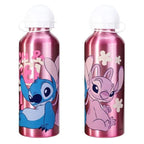 Licensed Aluminium Lilo & Stitch Water Bottle (500ml) - Leakproof, Lightweight & BPA-Free - Pink_8619637