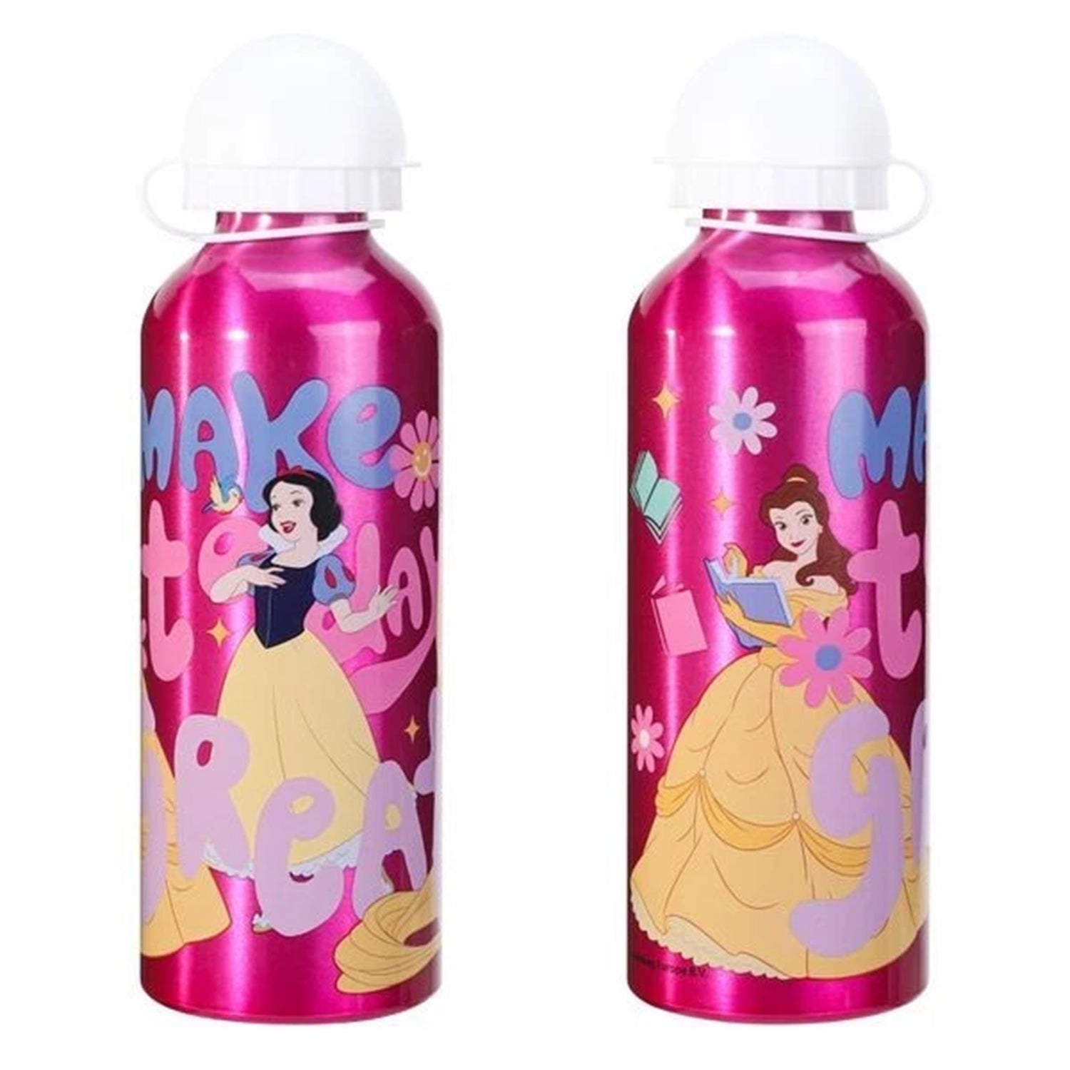Licensed Aluminium Disney Princesses Water Bottle (500ml) - Leakproof, Lightweight &amp; BPA-Free - Yellow V32513929 0