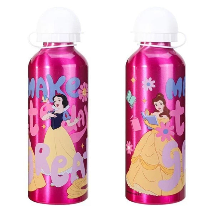 Licensed Aluminium Disney Princesses Water Bottle (500ml) - Leakproof, Lightweight &amp; BPA-Free - Yellow 8619638 1