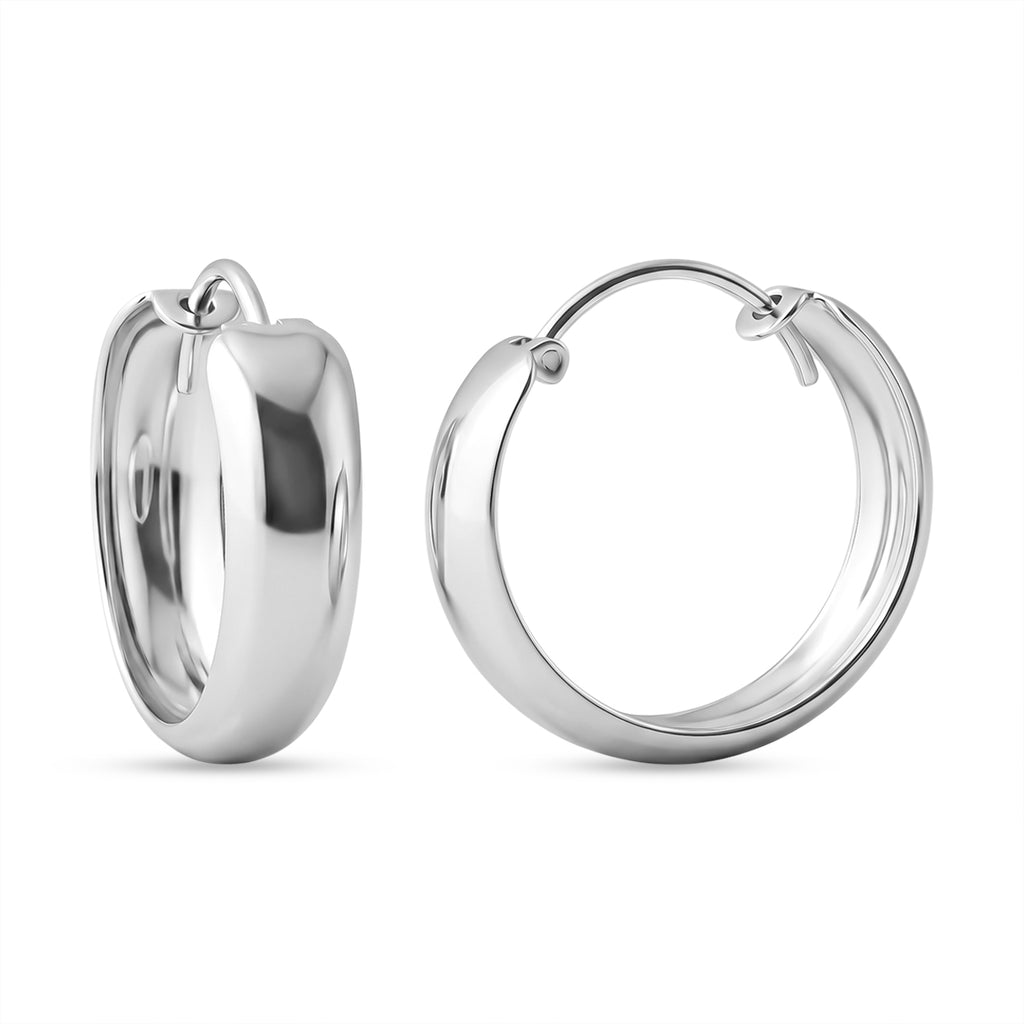 Sterling Silver Hoop Earring with Clasp_8620422