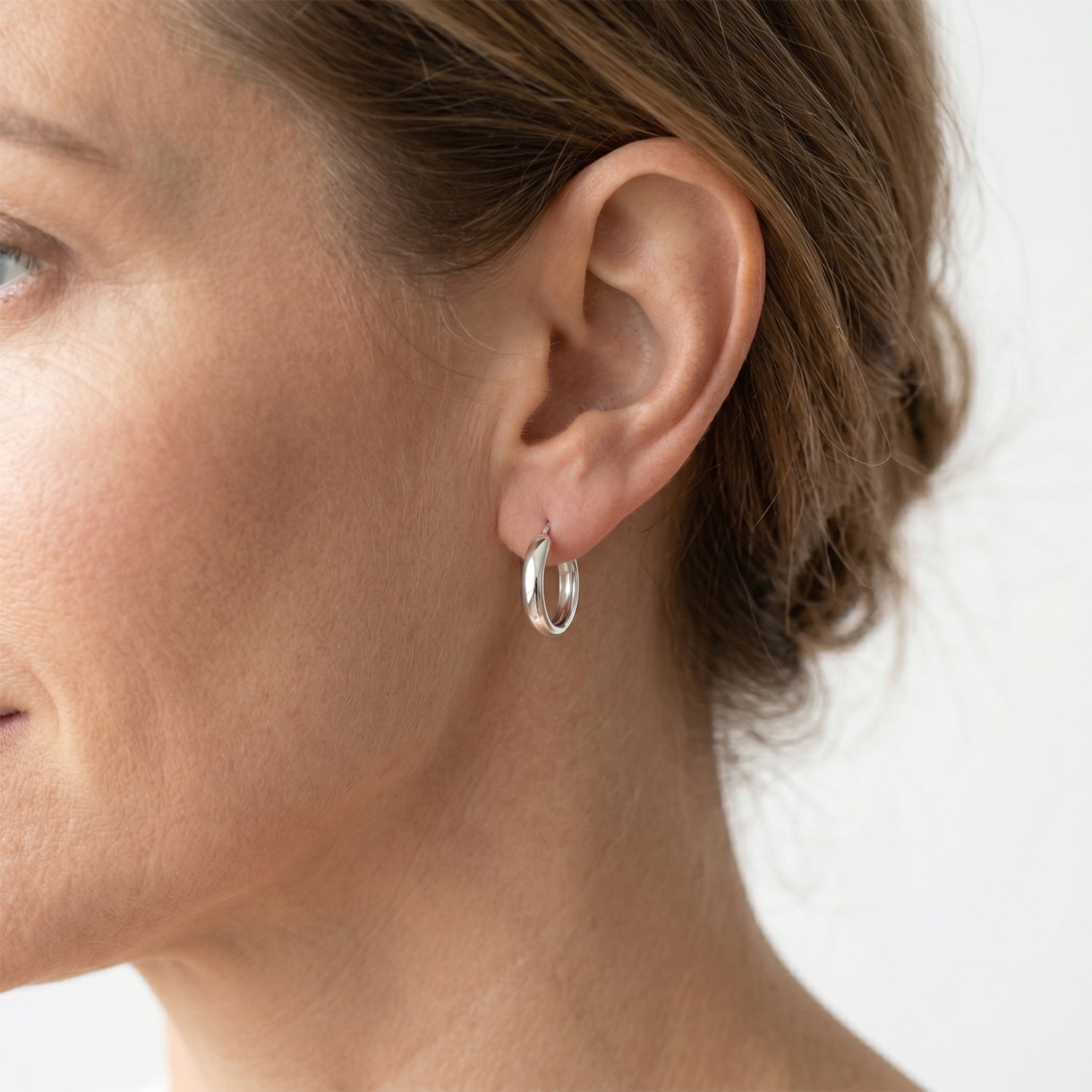 Sterling Silver Hoop Earring with Clasp 8620422 2