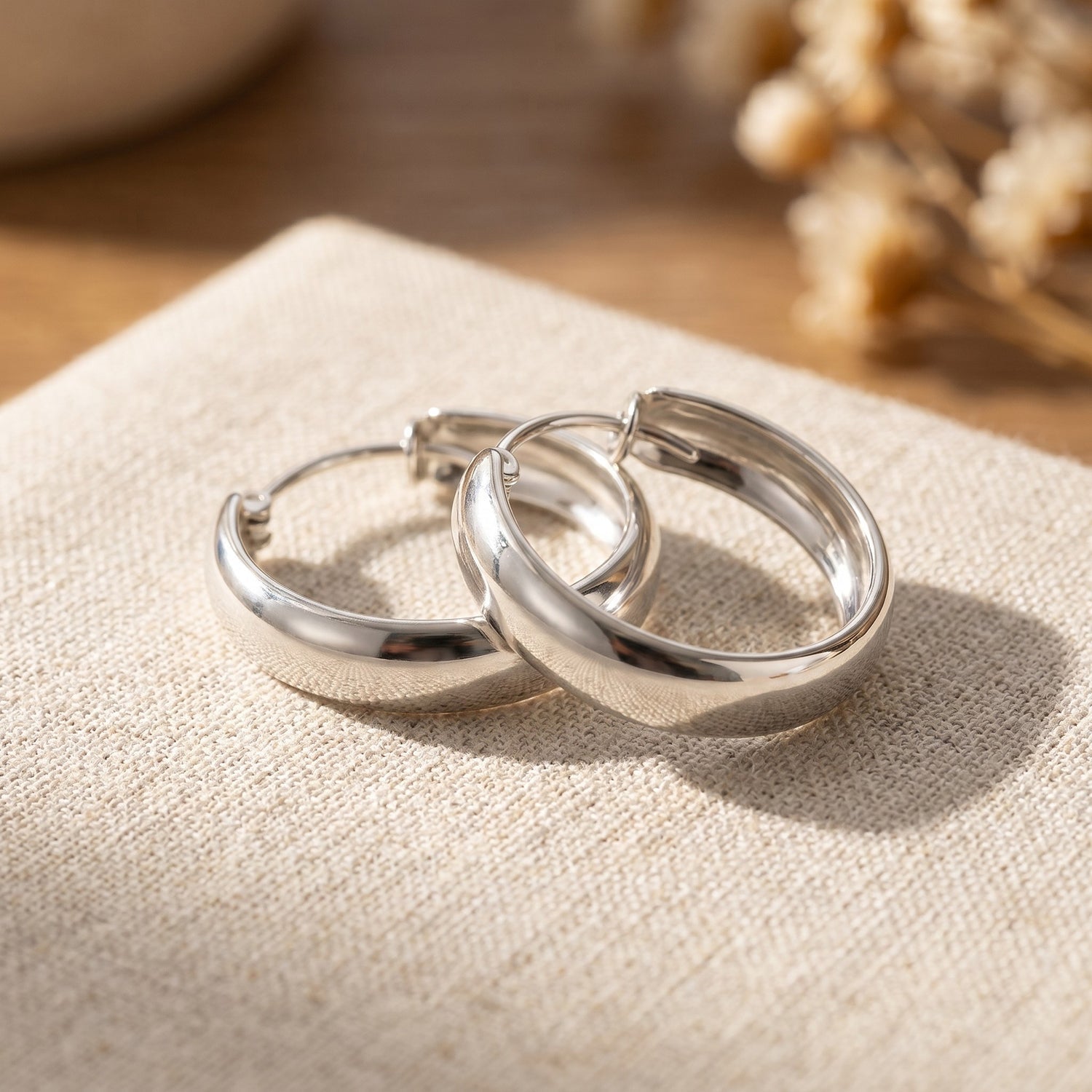 Sterling Silver Hoop Earring with Clasp V32354848 3