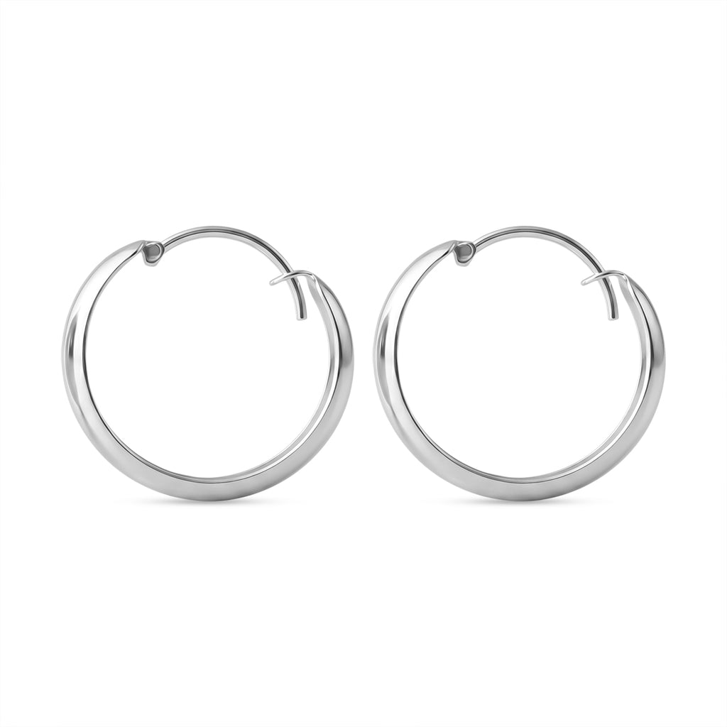Sterling Silver Hoop Earring with Clasp_8620422_3