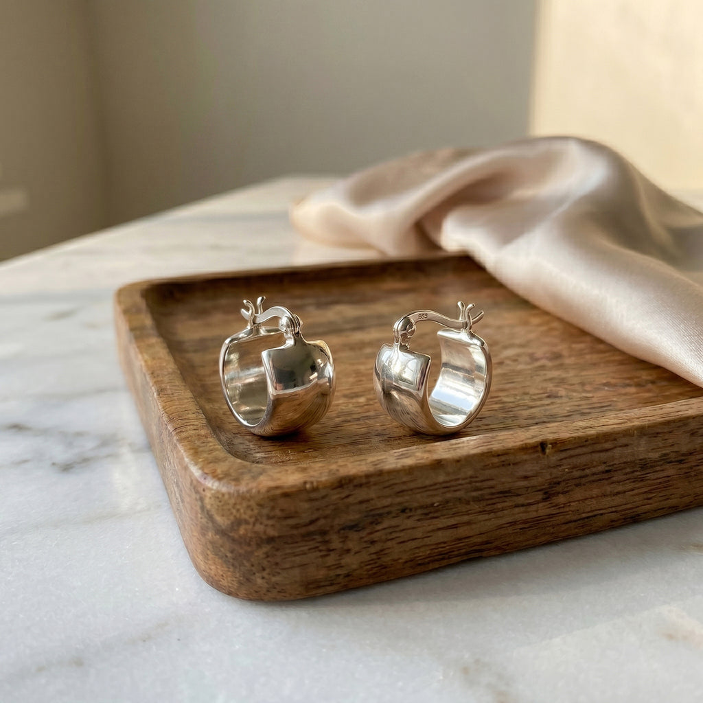 Sterling Silver Hoop Earring with Clasp_8620423_2