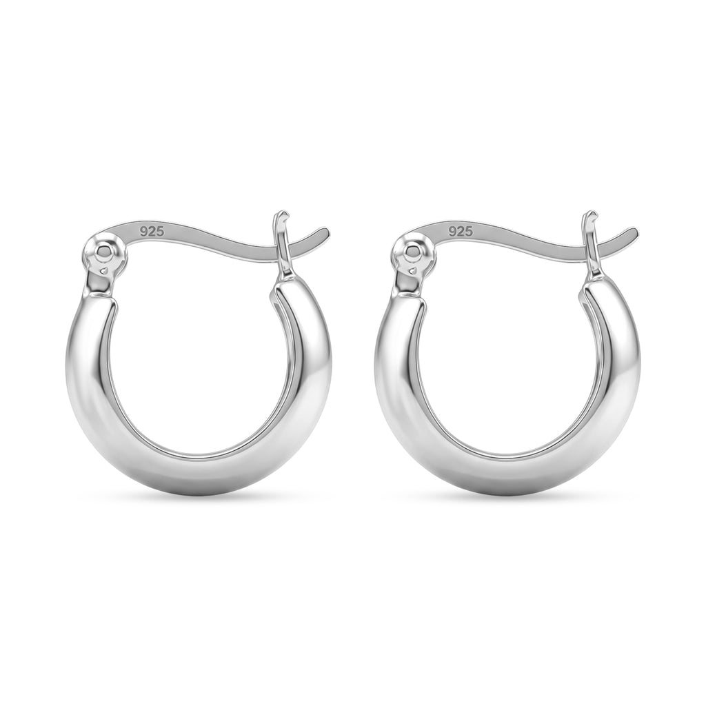 Sterling Silver Hoop Earring with Clasp_8620423_3