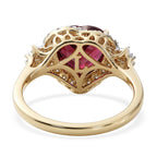 Luxuriant 10K Yellow Gold AAA Colour Change Garnet, Lab Grown Diamond GH, SI Main Stone With Surrounding Stone Ring, Gold Wt.3.25 Gms  3.040  Ct._8620440_5