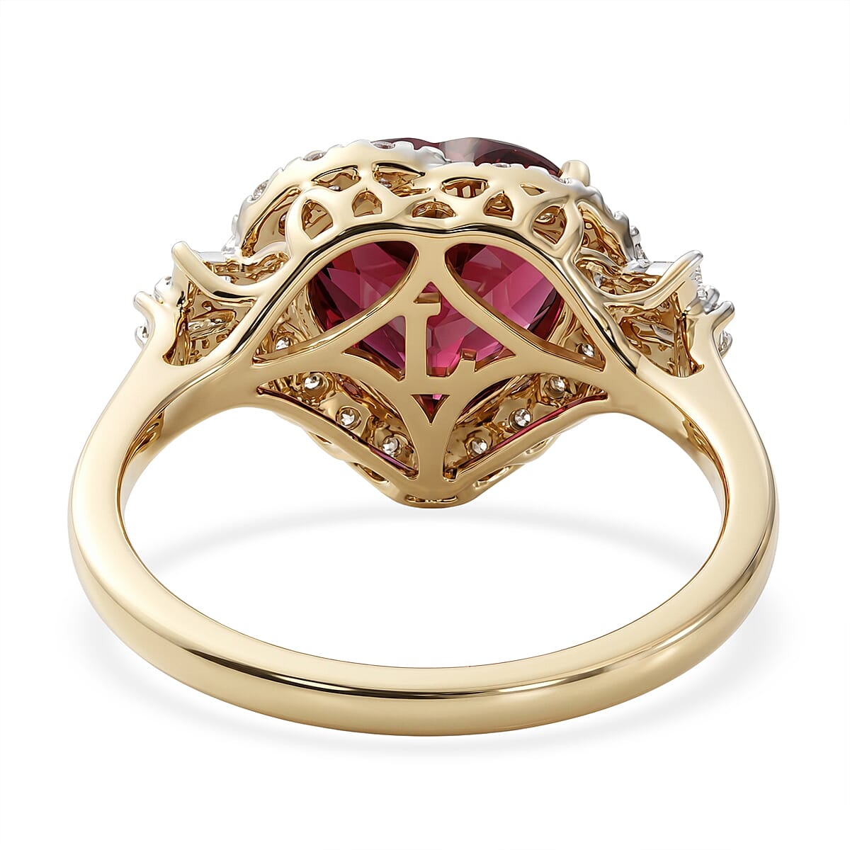 Certified and Appraised LUXURIANT AAA Colour Change Garnet, Lab Grown Diamond GH, SI Main Stone With Surrounding Stone Ring in 10K Yellow Gold , Gold Wt.3.25 Gms  3.040  Ct. 8620440 5