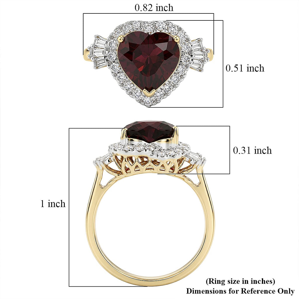 Luxuriant 10K Yellow Gold AAA Colour Change Garnet, Lab Grown Diamond GH, SI Main Stone With Surrounding Stone Ring, Gold Wt.3.25 Gms  3.040  Ct._8620440_6