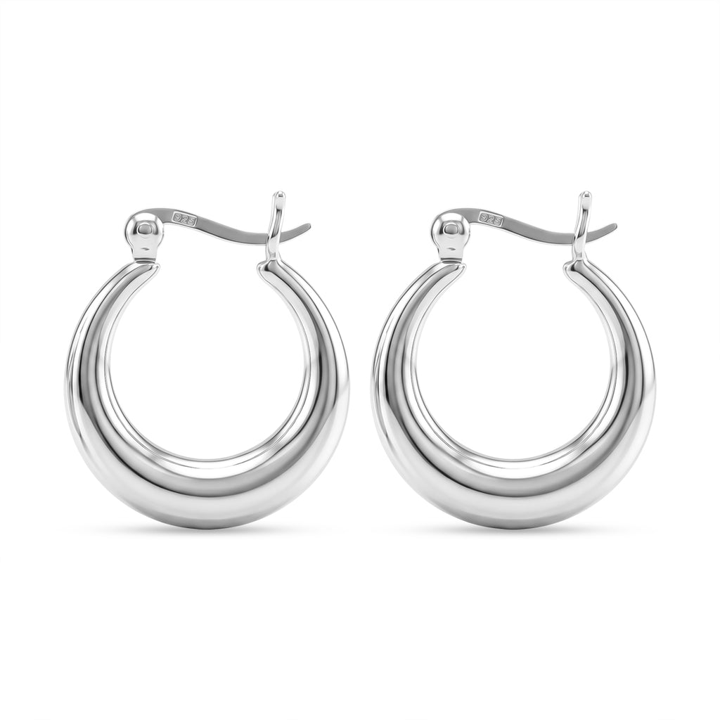 Sterling Silver Hoop Earring with Clasp_8620469_3