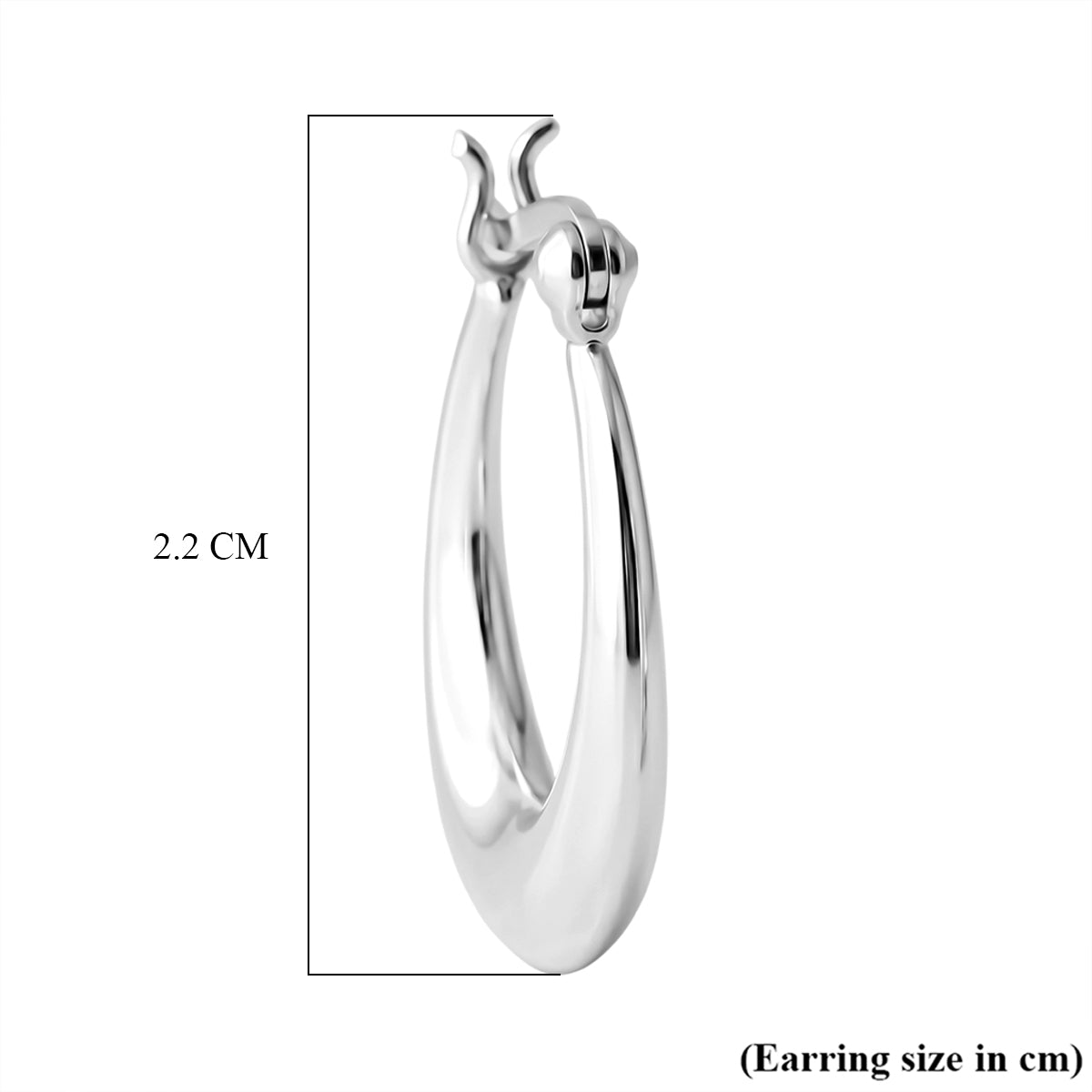 Sterling Silver Tapered Dome Hoop Earring with Clasp V32354856 5
