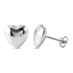 Sterling Silver Heart Earring with Push Back_8620473