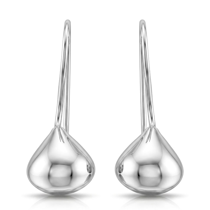 Puffed Teardrop Earrings in Sterling Silver 8620476 1