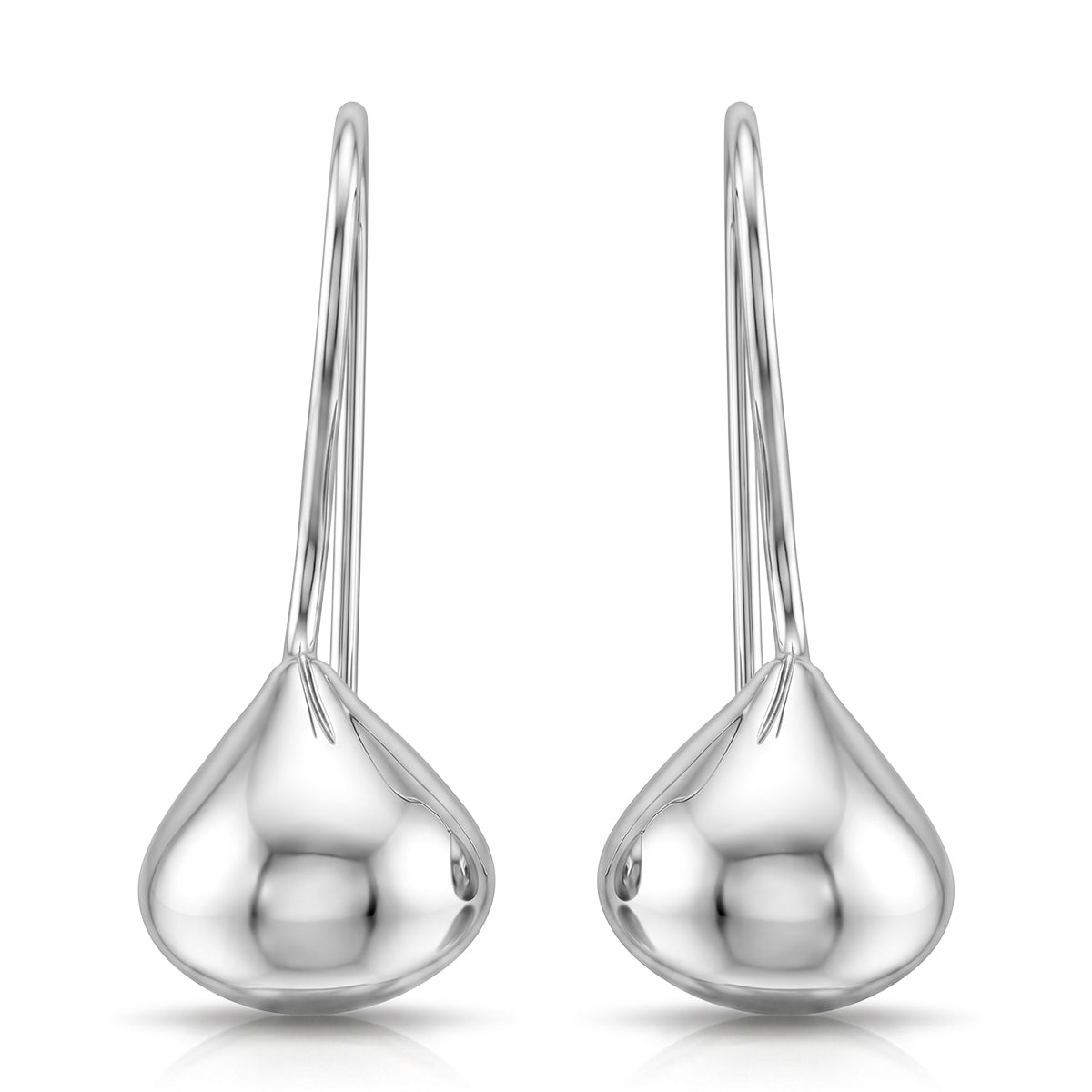 Puffed Teardrop Earrings in Sterling Silver V32365219 0